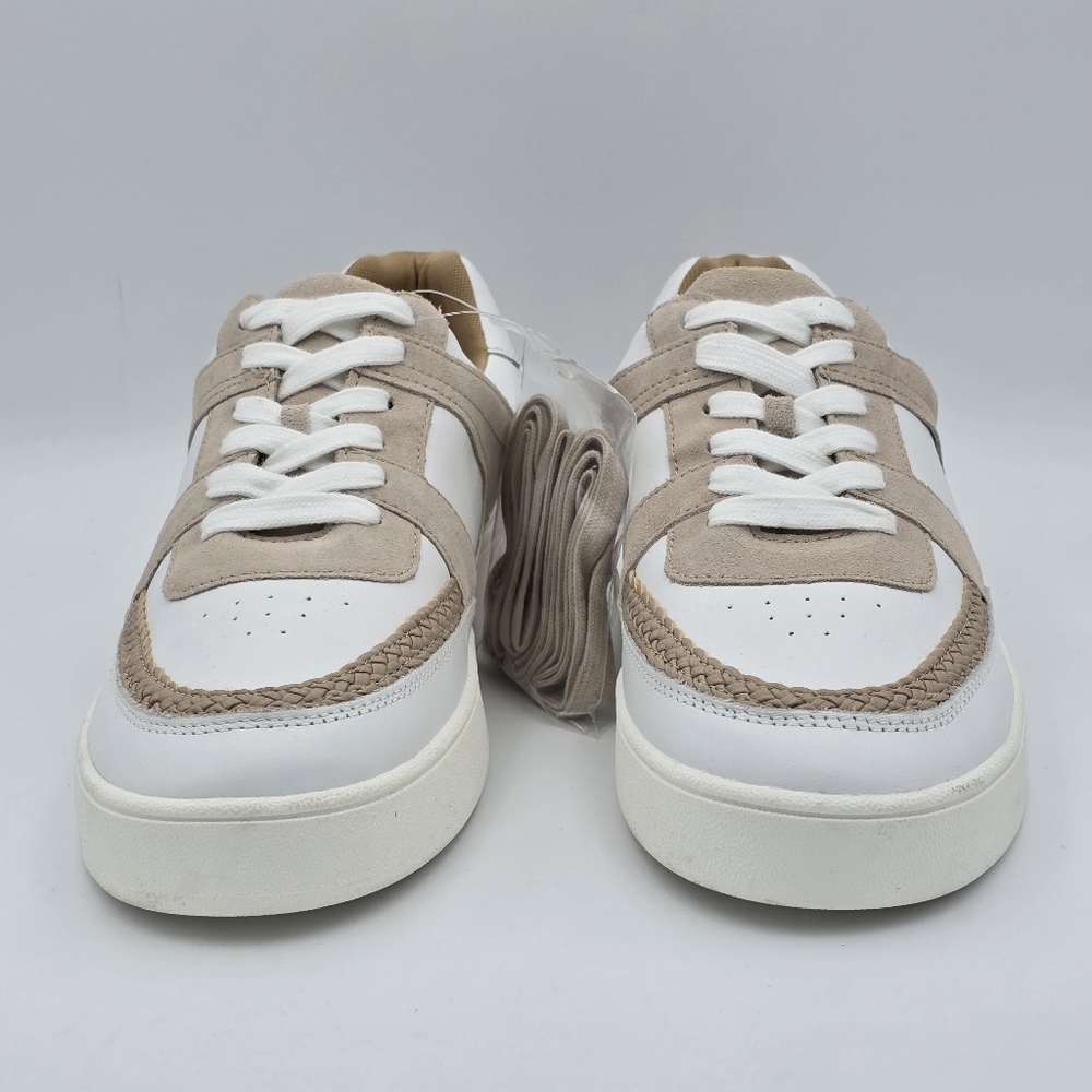 NWOT Lucky Brand Halinna Lace-Up Sneakers, White/Tan, Women's 11M - Picture 3 of 16